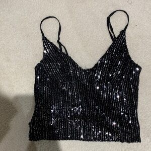 Zara Black Sequin Camisole